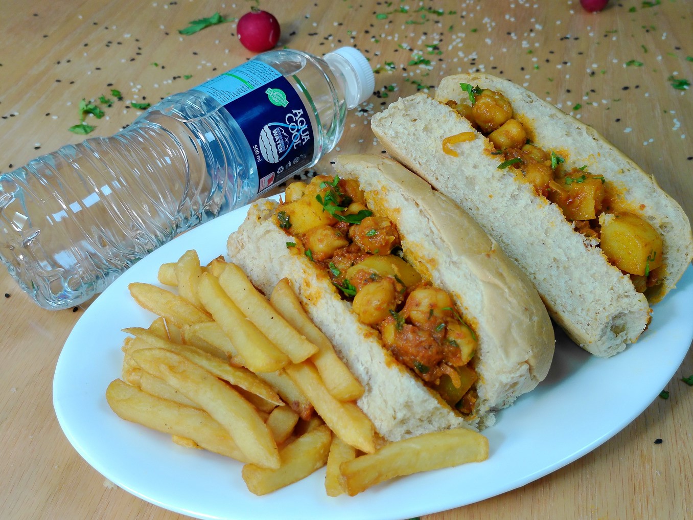 CHANA POTATO+FRIES+WATER (MAX 20 MINS)
