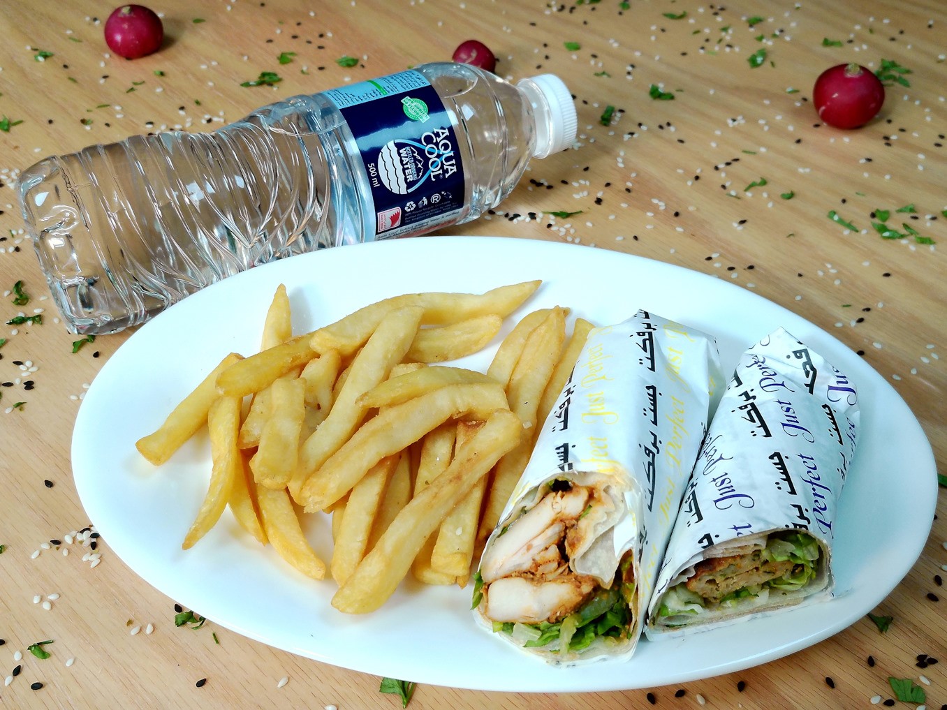 CHICKEN KABAB & SHEESH TAWOOQ+FRIES+WATER
