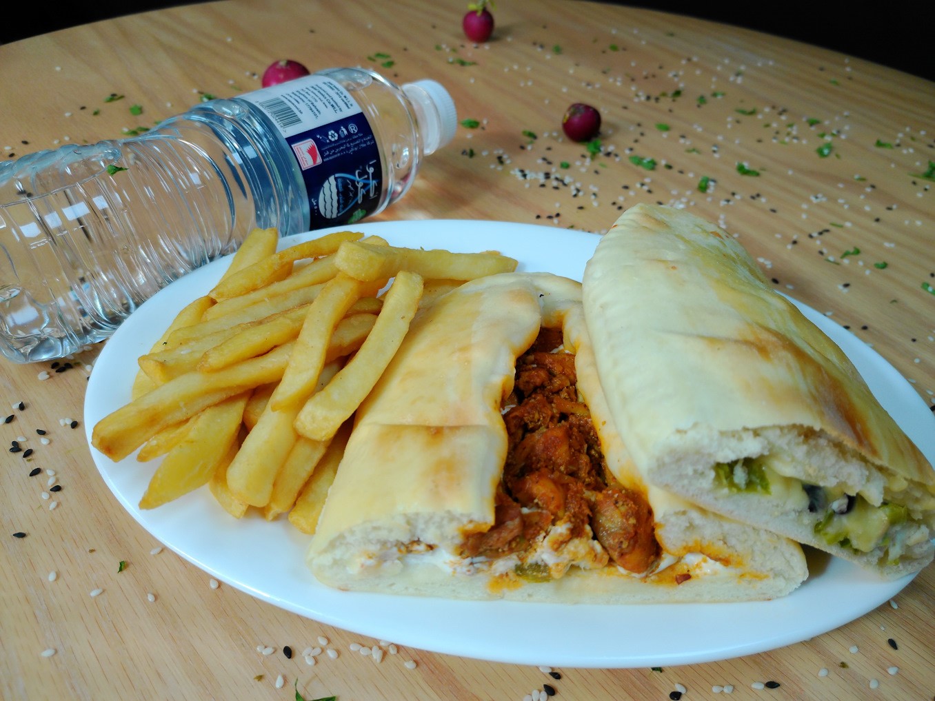 CHICKEN LABNA & RABIA+FRIES+WATER (MAX 20 MINS)