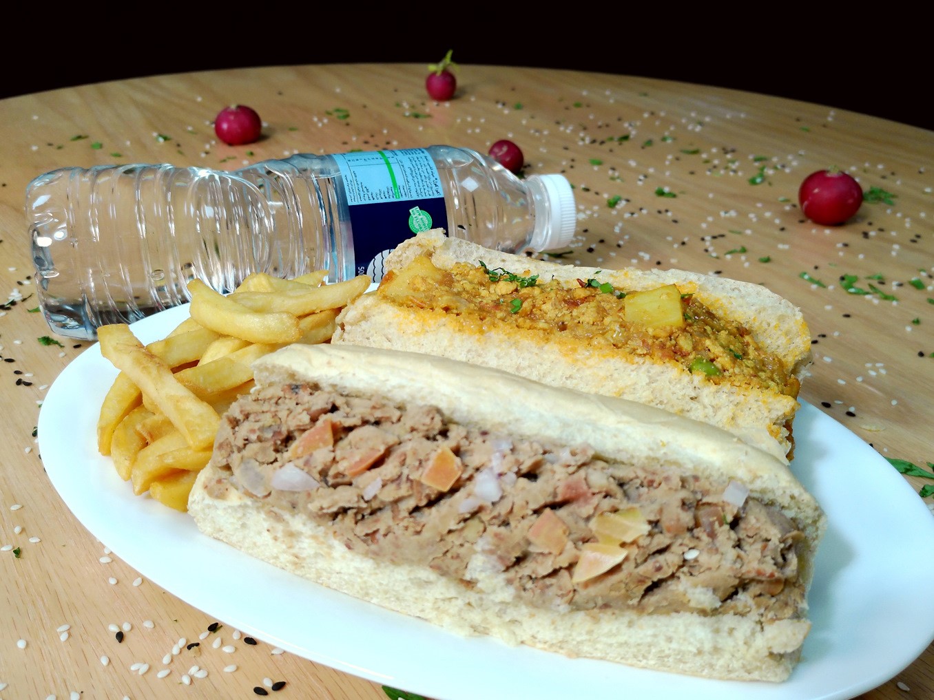CHICKEN QUEMA & FOUL BROWN BREAD+FRIES+WATER (MAX 20 MINS)
