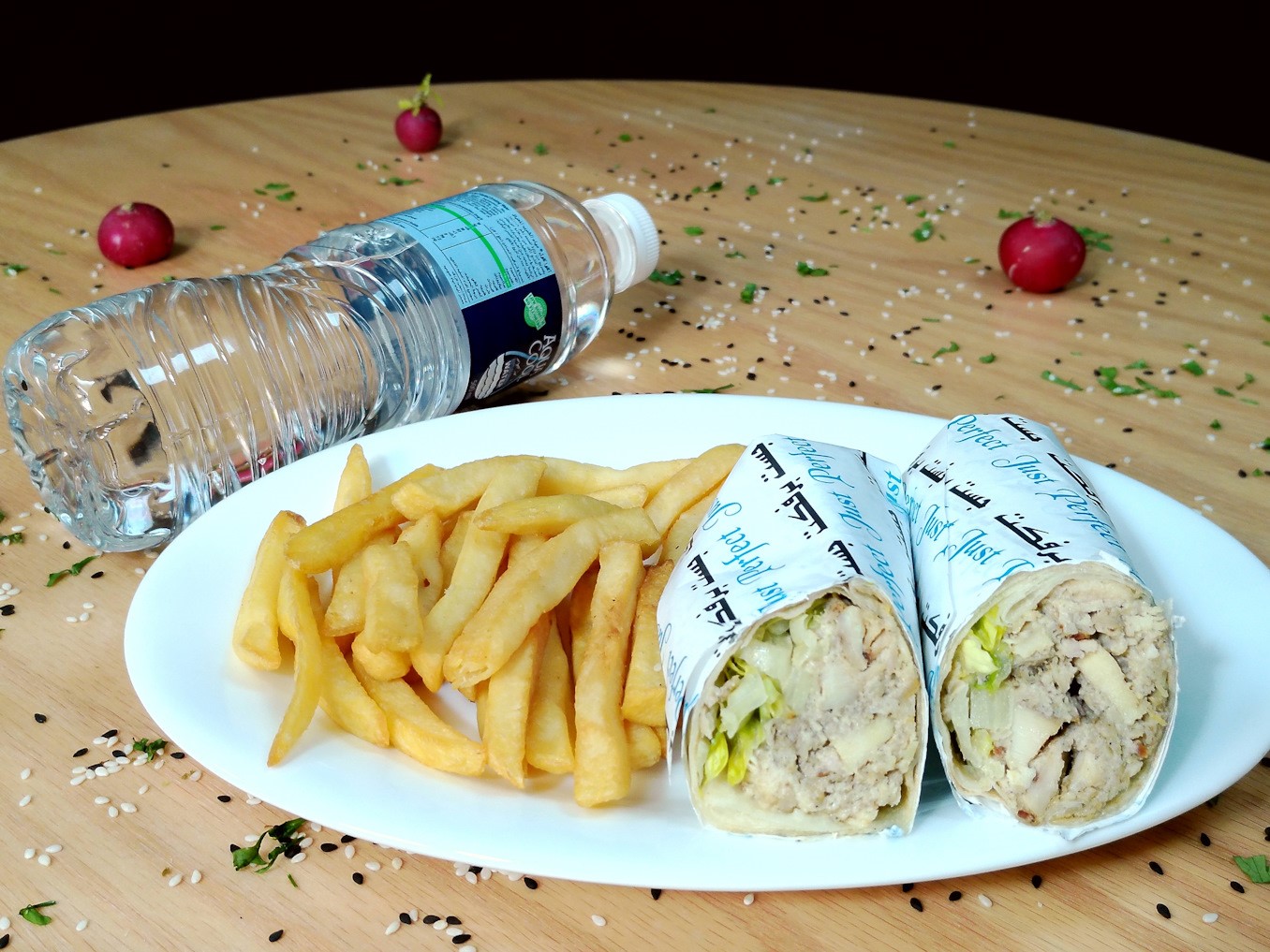 CHICKEN SHAWARMA+FRIES+WATER
