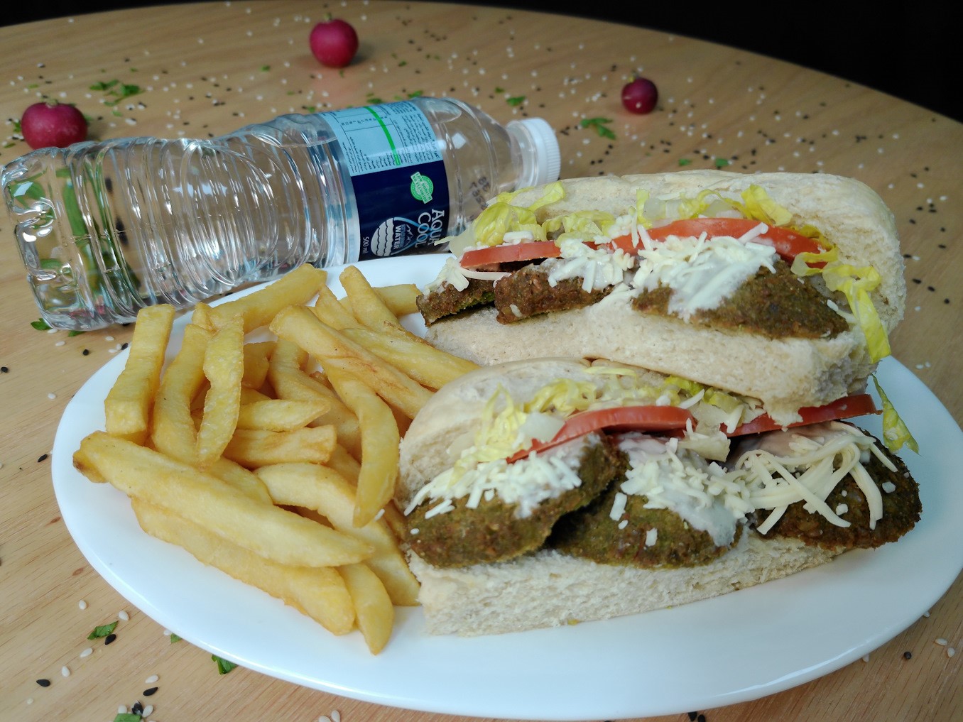 FALAFEL BROWN BREAD+FRIES+WATER