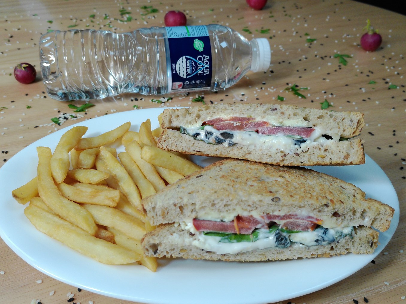 MEDITERANIAN BROWN BREAD+FRIES+WATER