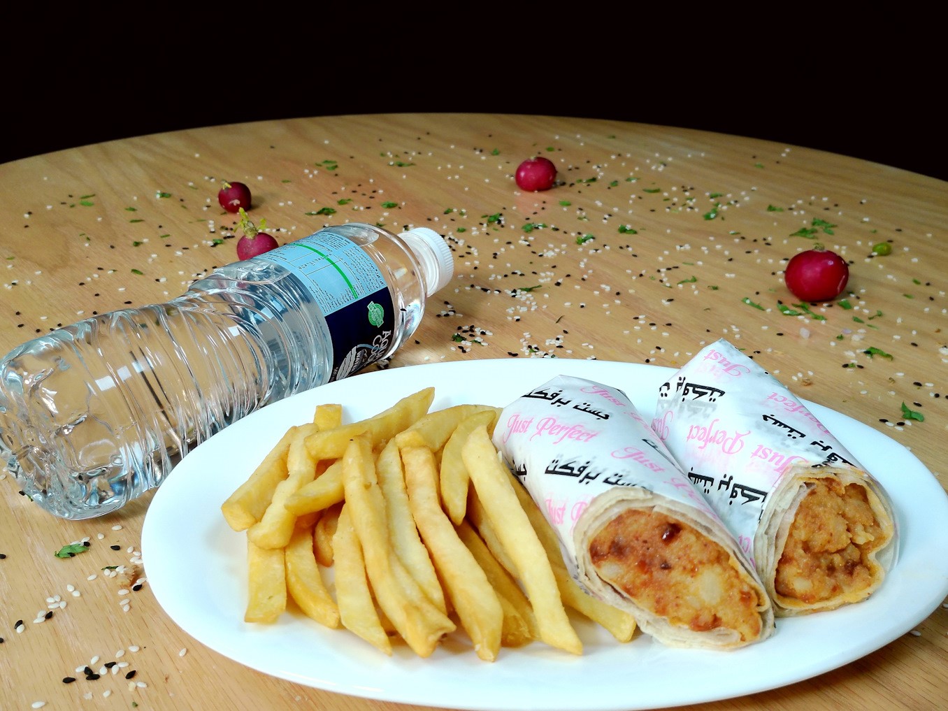 SPICY POTATO+FRIES+WATER