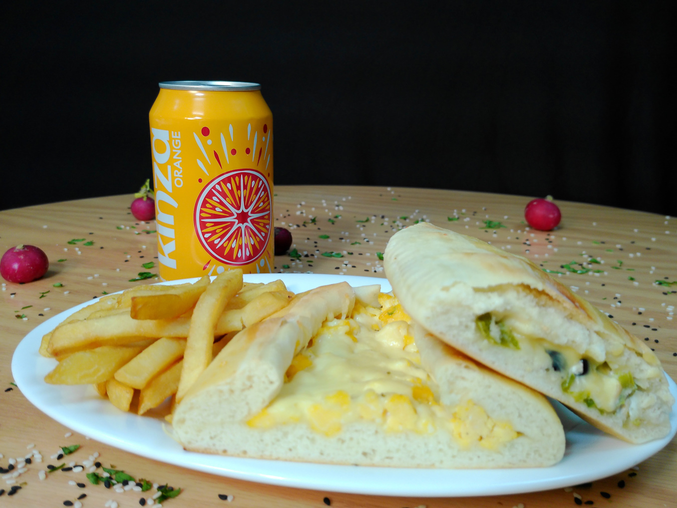 EGG CHEESE AND RABIA+FRIES+KINZA