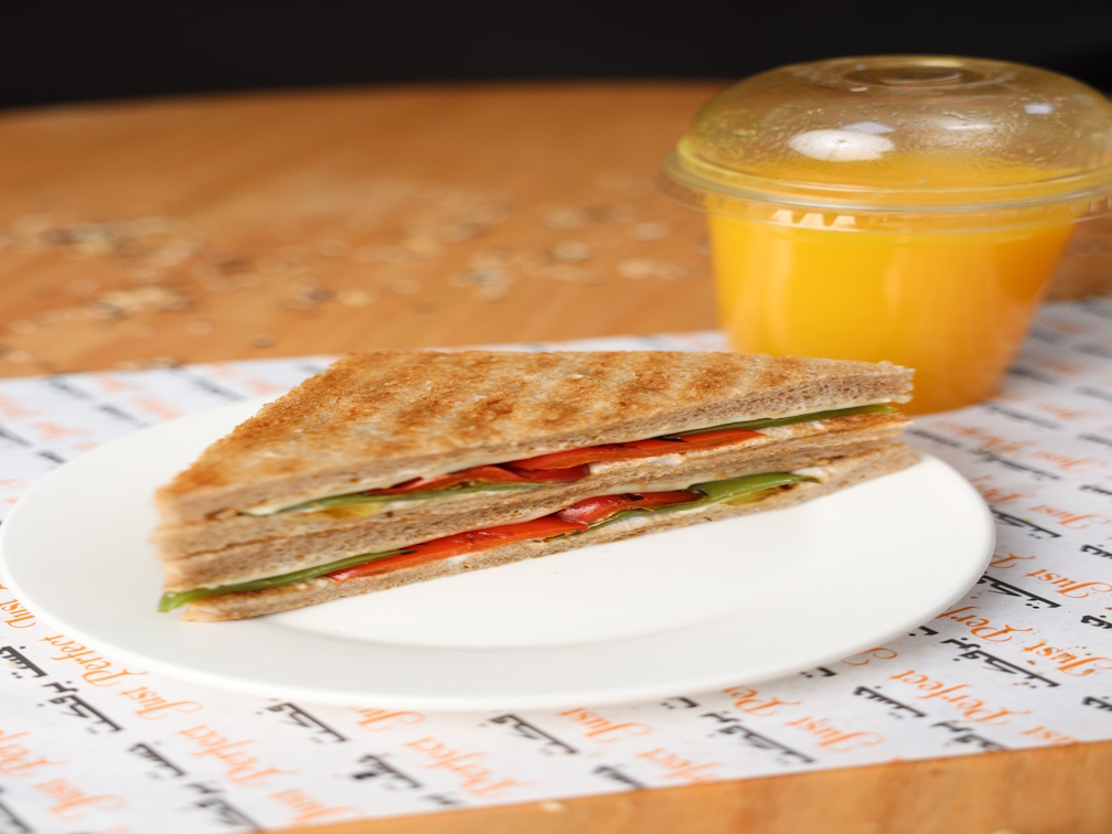 GRILLED VEGETABLE SANDWICH +FRESH ORANGE