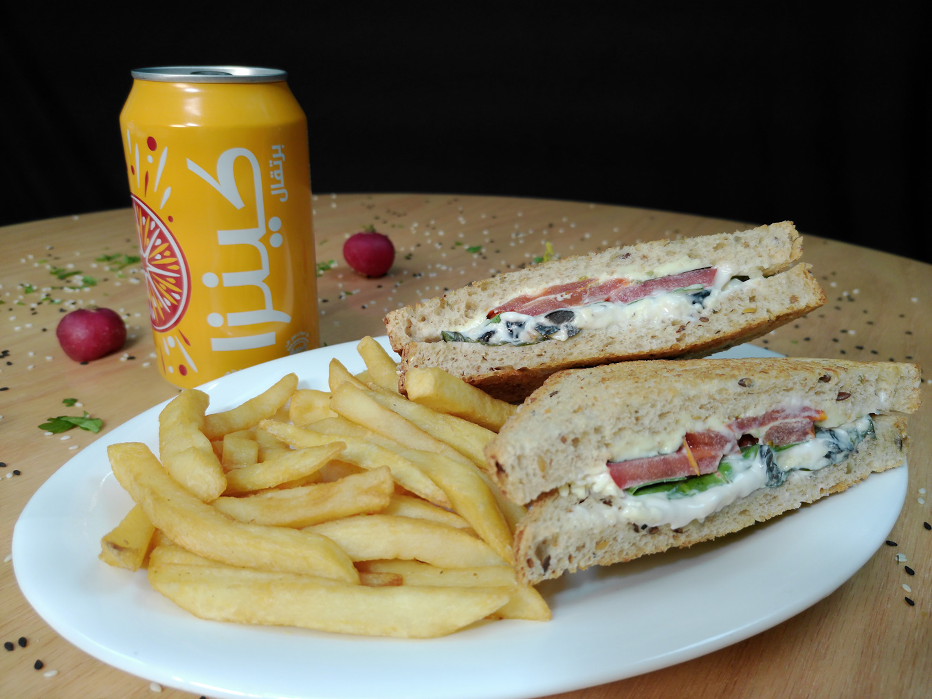 MEDITERANIAN BROWN BREAD+FRIES+KINZA